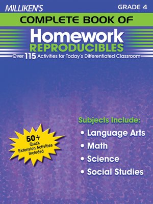 cover image of Milliken's Complete Book of Homework Reproducibles - Grade 4